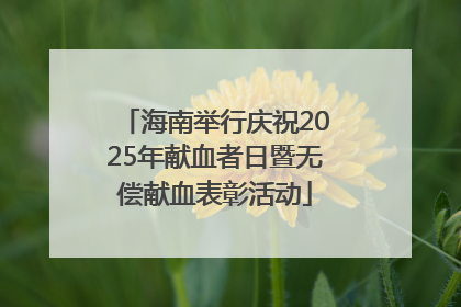 海南举行庆祝2025年献血者日暨无偿献血表彰活动