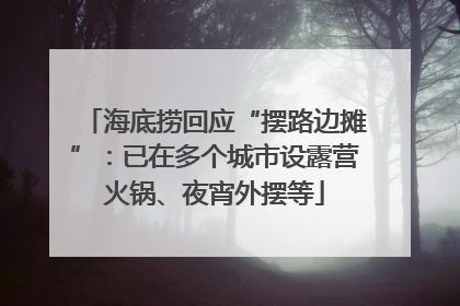 海底捞回应“摆路边摊”：已在多个城市设露营火锅、夜宵外摆等
