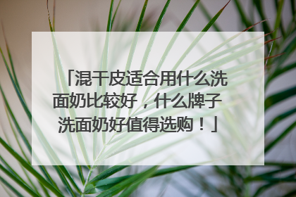 混干皮适合用什么洗面奶比较好，什么牌子洗面奶好值得选购！