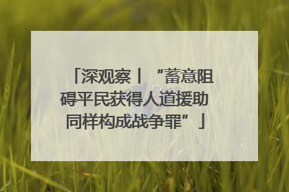 深观察丨“蓄意阻碍平民获得人道援助同样构成战争罪”