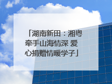 湖南新田：湘粤牵手山海情深 爱心捐赠情暖学子
