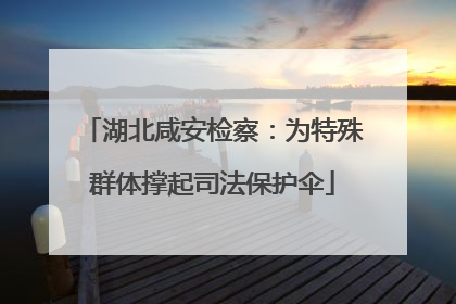湖北咸安检察：为特殊群体撑起司法保护伞