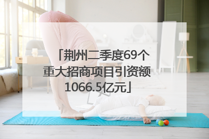 荆州二季度69个重大招商项目引资额1066.5亿元
