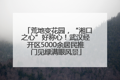 荒地变花园，“湘口之心”好称心！武汉经开区5000余居民推门见绿满眼风景