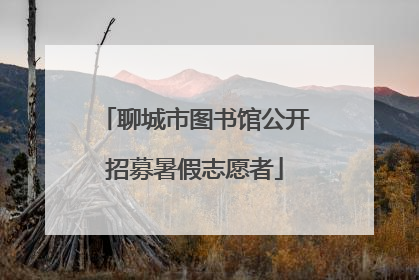 聊城市图书馆公开招募暑假志愿者