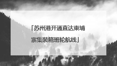 苏州港开通直达柬埔寨集装箱班轮航线