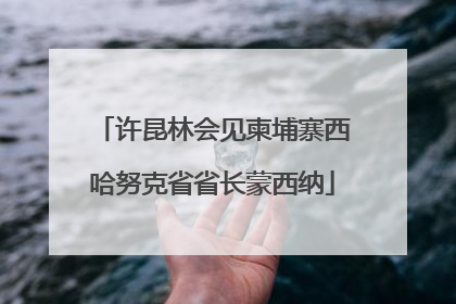许昆林会见柬埔寨西哈努克省省长蒙西纳