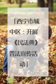 西宁市城中区：开展《民法典》普法宣传活动