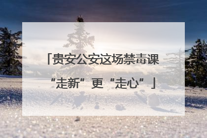 贵安公安这场禁毒课“走新”更“走心”
