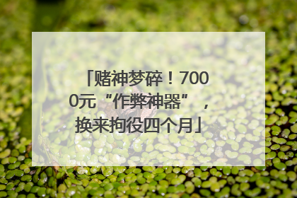 赌神梦碎！7000元“作弊神器”，换来拘役四个月