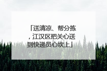 送清凉、帮分拣，江汉区把关心送到快递员心坎上