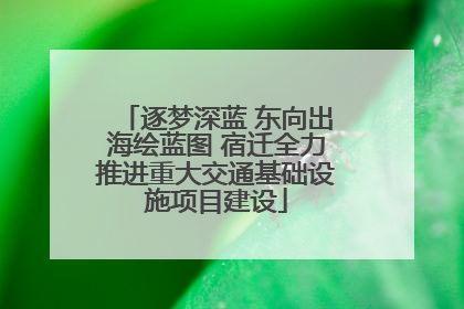 逐梦深蓝 东向出海绘蓝图 宿迁全力推进重大交通基础设施项目建设