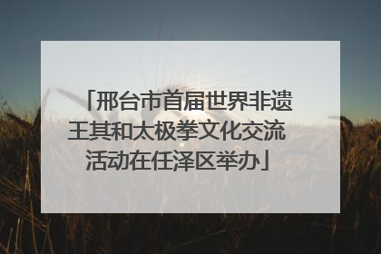 邢台市首届世界非遗王其和太极拳文化交流活动在任泽区举办