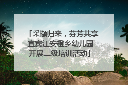 采撷归来，芬芳共享 宜宾江安橙乡幼儿园开展二级培训活动