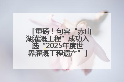 重磅！句容“赤山湖灌溉工程”成功入选“2025年度世界灌溉工程遗产”