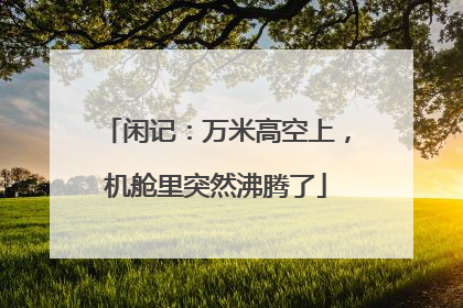 闲记：万米高空上，机舱里突然沸腾了