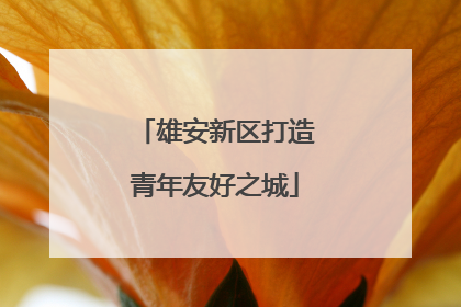 雄安新区打造青年友好之城