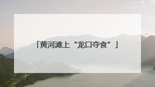 黄河滩上“龙口夺食”