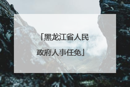 黑龙江省人民政府人事任免