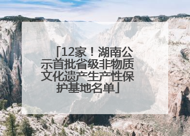 12家！湖南公示首批省级非物质文化遗产生产性保护基地名单