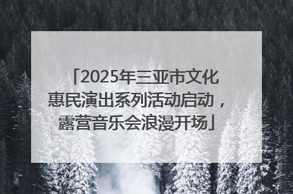2025年三亚市文化惠民演出系列活动启动，露营音乐会浪漫开场