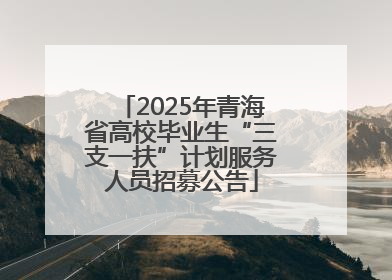2025年青海省高校毕业生“三支一扶”计划服务人员招募公告
