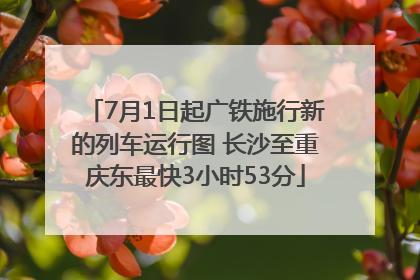 7月1日起广铁施行新的列车运行图 长沙至重庆东最快3小时53分