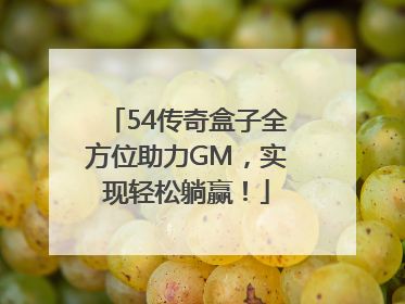 54传奇盒子全方位助力GM，实现轻松躺赢！