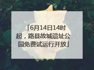 6月14日14时起，路县故城遗址公园免费试运行开放
